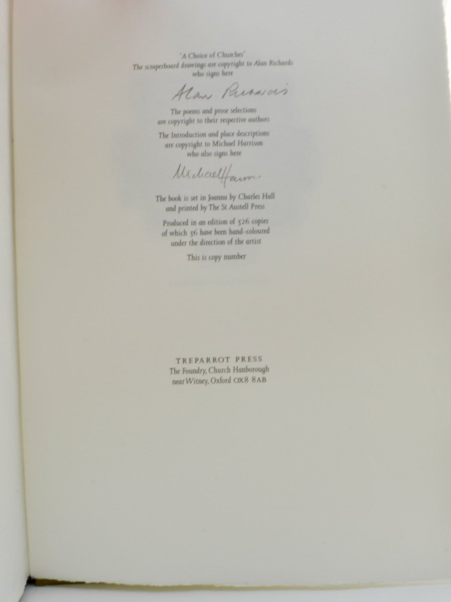 Harrison, Michael ( edits ) - A Choice of Churches - SIGNED | signature page