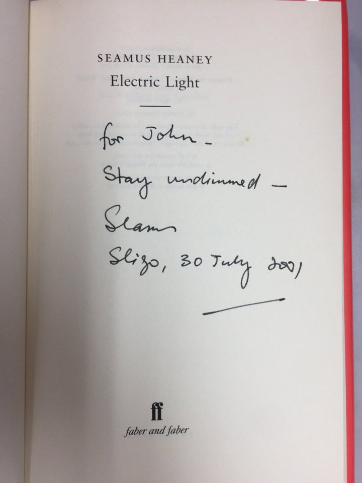 Heaney, Seamus - Electric Light | back cover