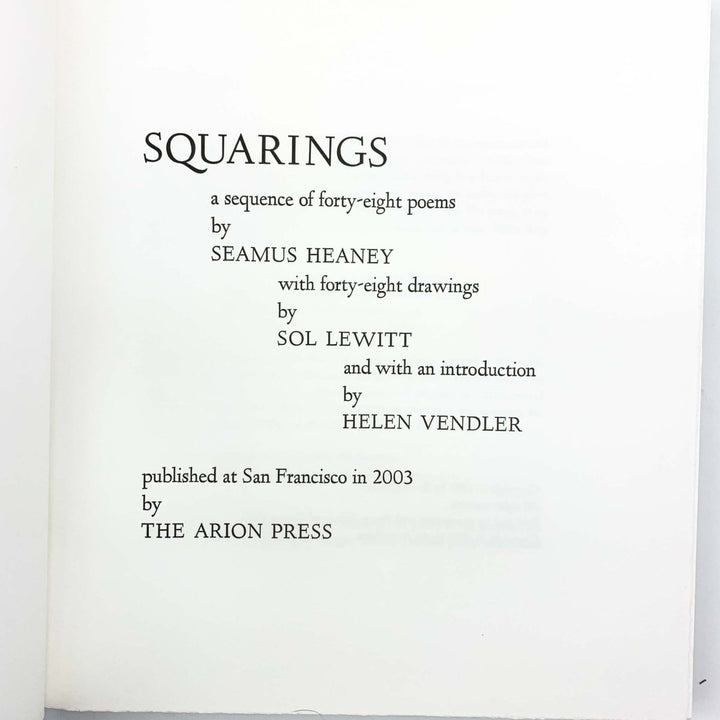 Heaney, Seamus - Squarings - SIGNED | image6