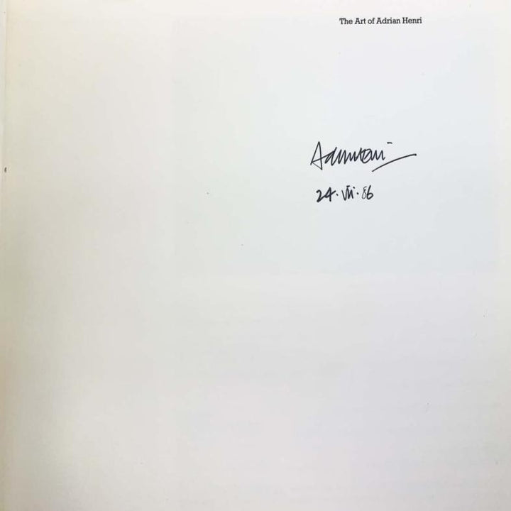 Henri, Adrian - The Art of Adrian Henri - SIGNED | signature page