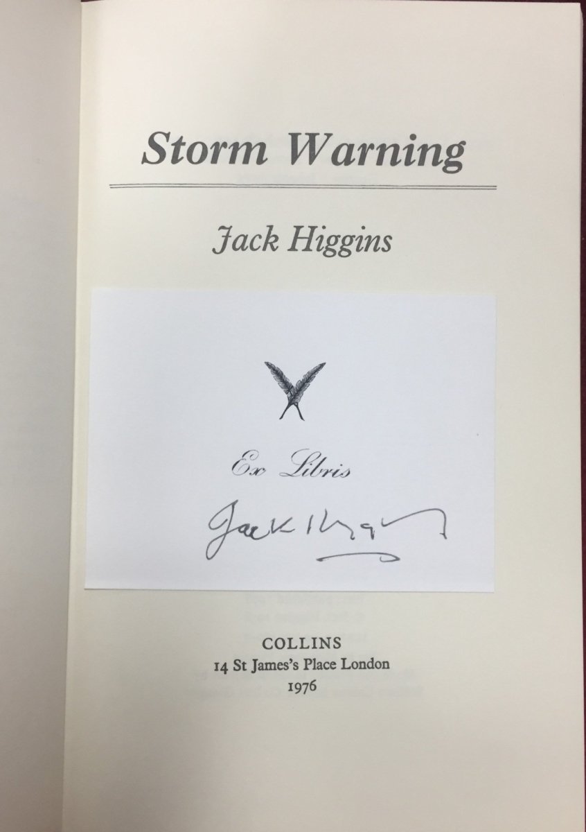 Higgins, Jack - Storm Warning - SIGNED | signature page