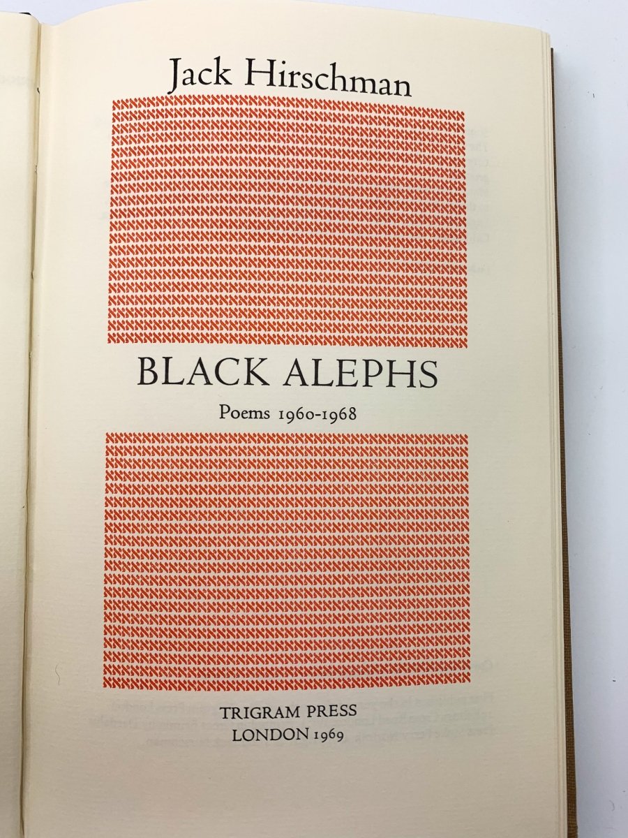 Hirschman, Jack - Black Alephs : Poems 1960 - 1968 - SIGNED | image5