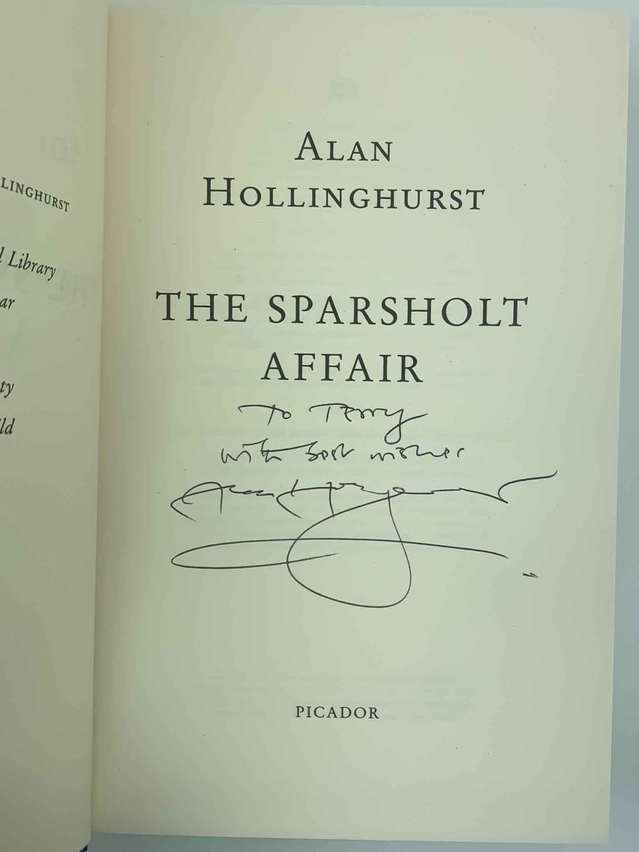 Hollinghurst, Alan - The Sparsholt Affair - SIGNED | signature page