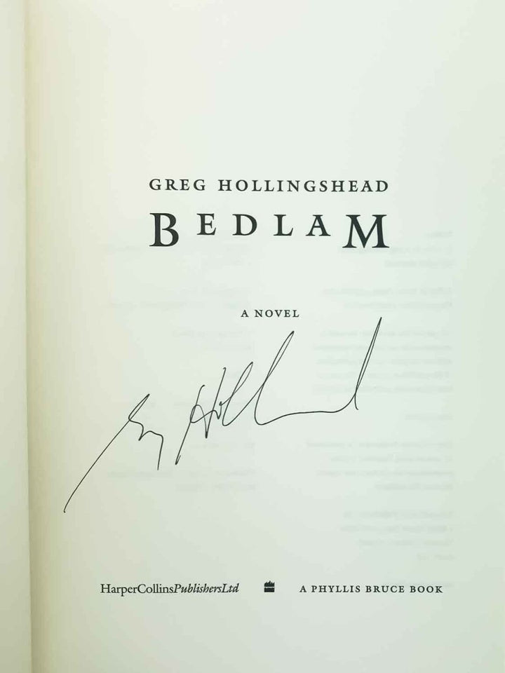 Hollingshead, Greg - Bedlam - SIGNED | signature page