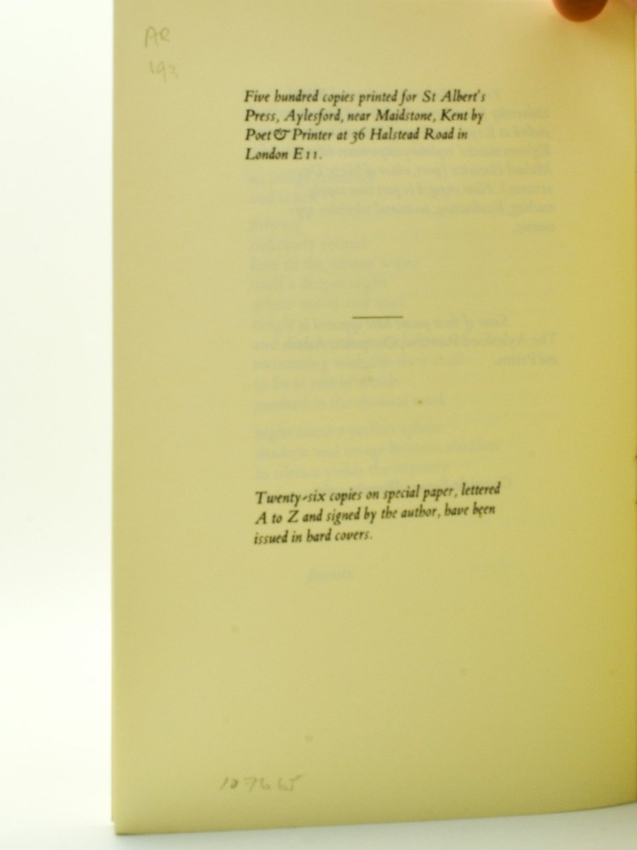 Horovitz, Frances - Poems ( with hand-written poem ) - SIGNED | signature page