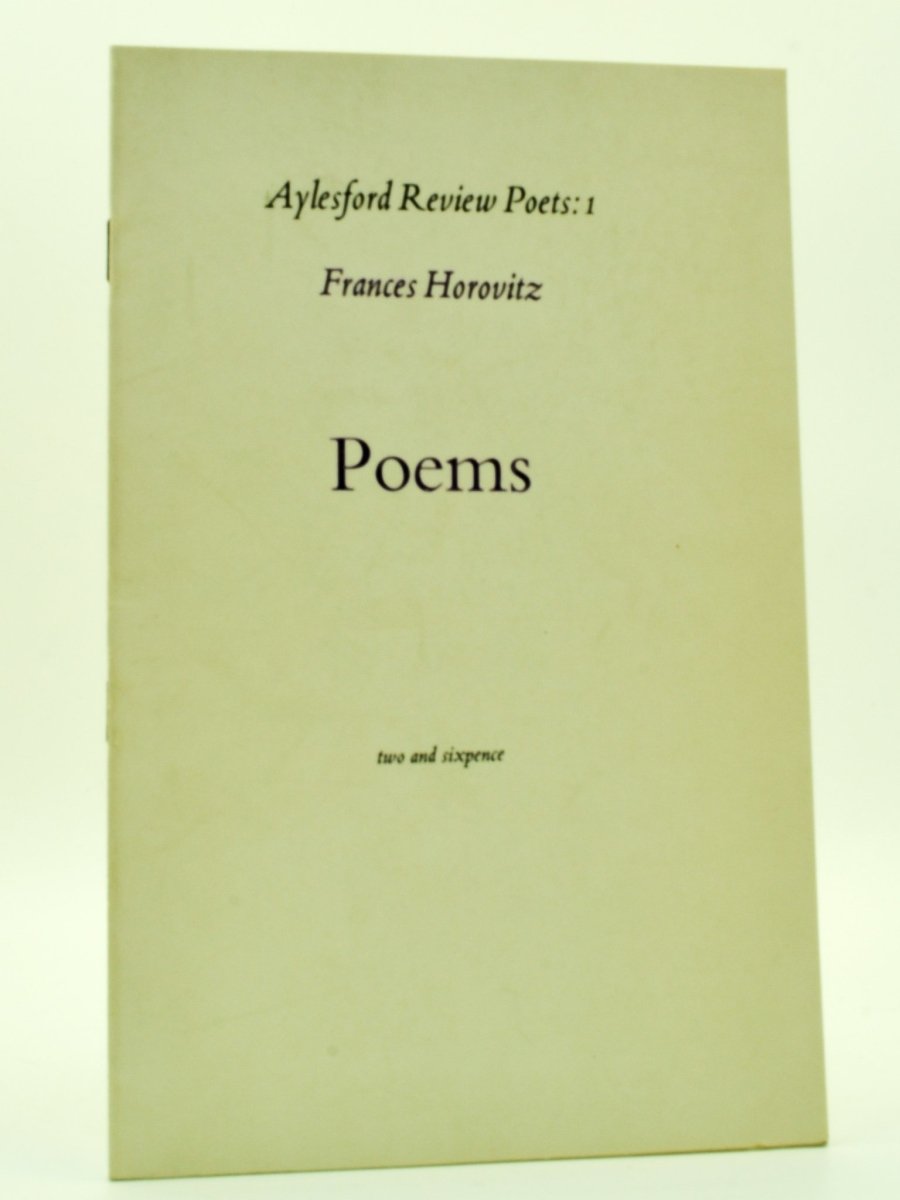 Horovitz, Frances - Poems ( with hand-written poem ) - SIGNED | front cover