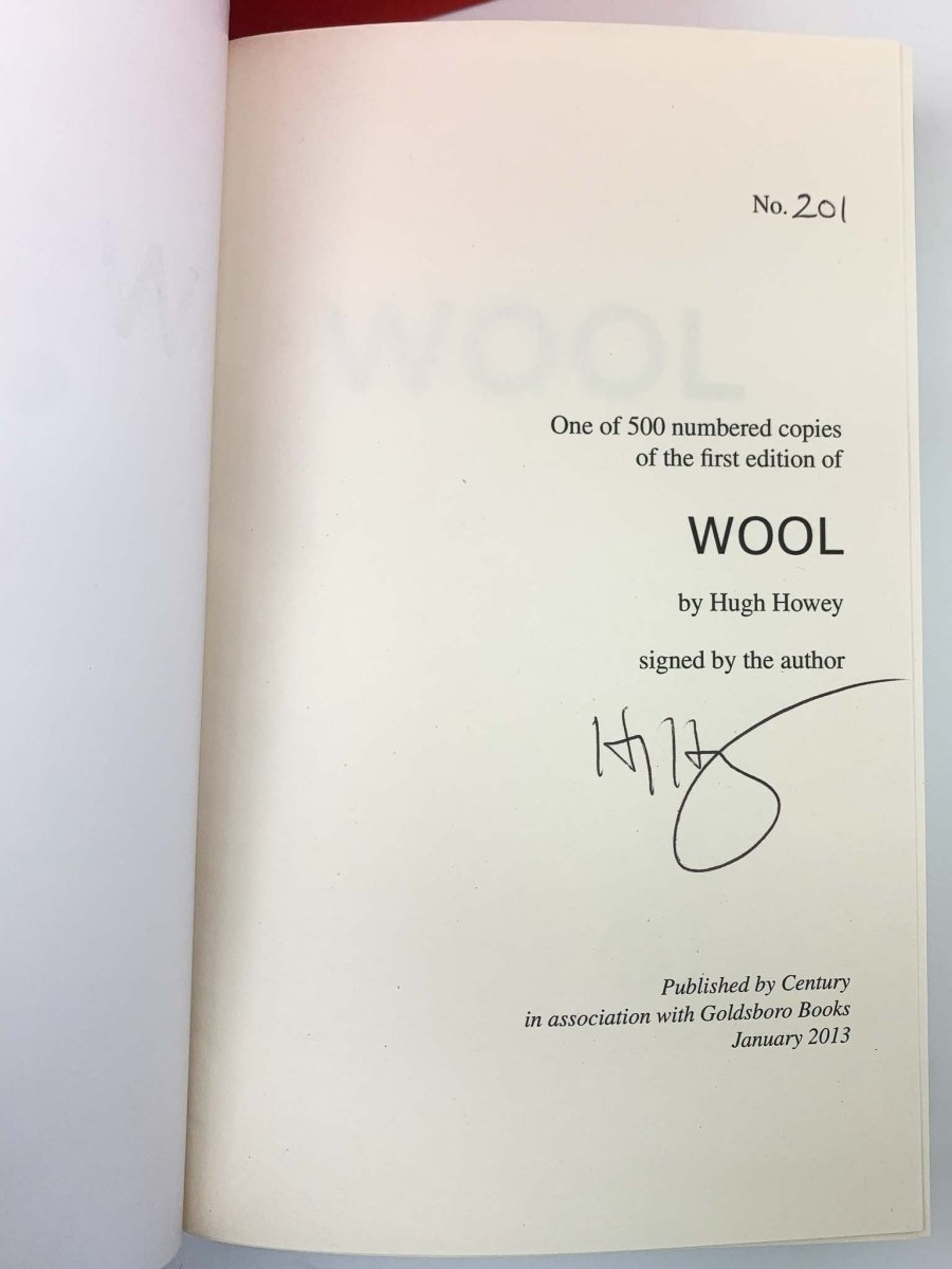 Howey, Hugh - Wool - Slipcased Limited Edition - SIGNED | signature page