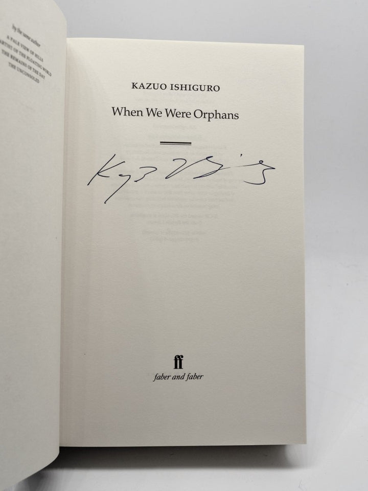 Ishiguro, Kazuo - When We Were Orphans | back cover