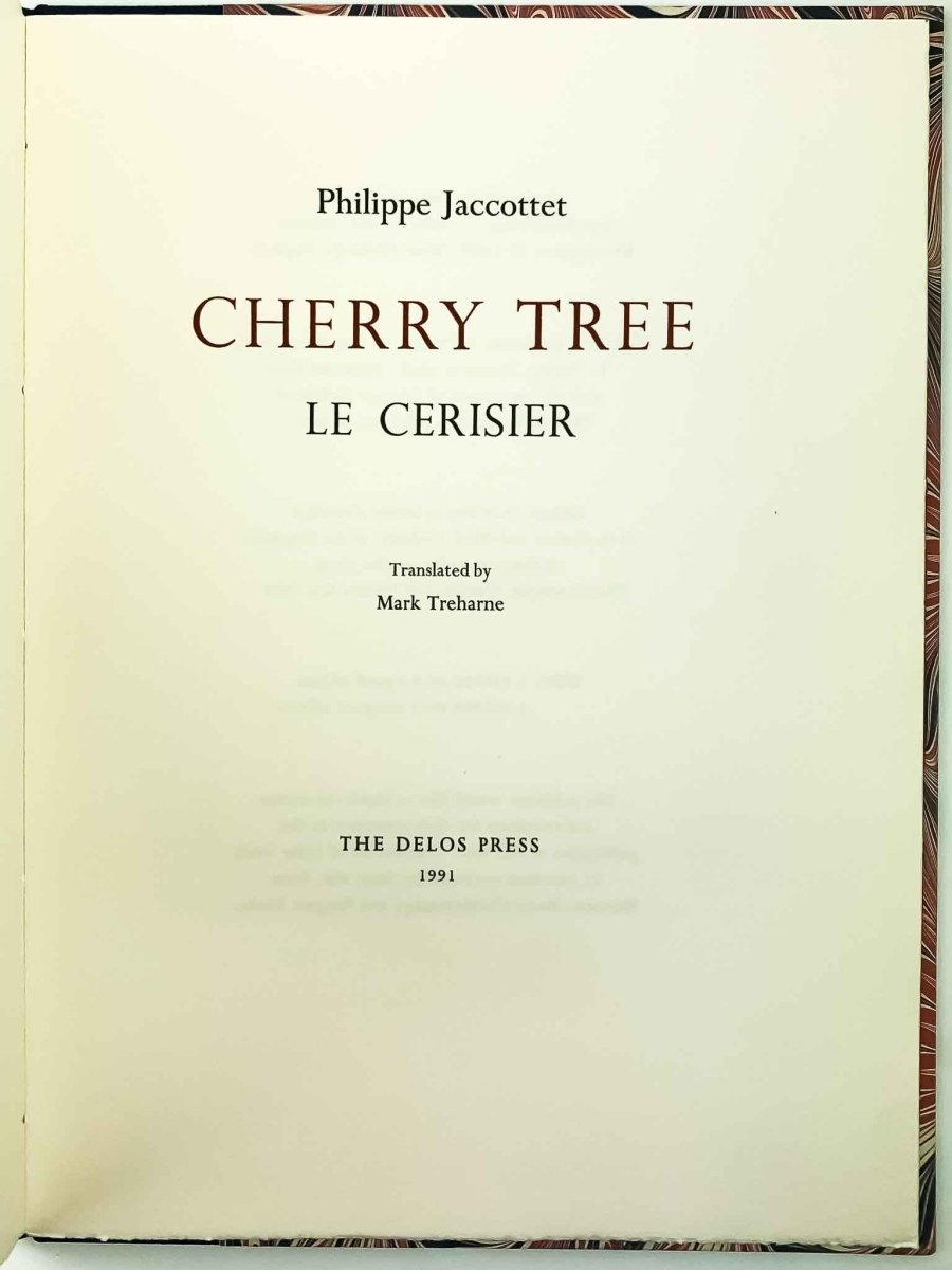 Jaccottet, Philippe. - Cherry Tree - SIGNED | pages