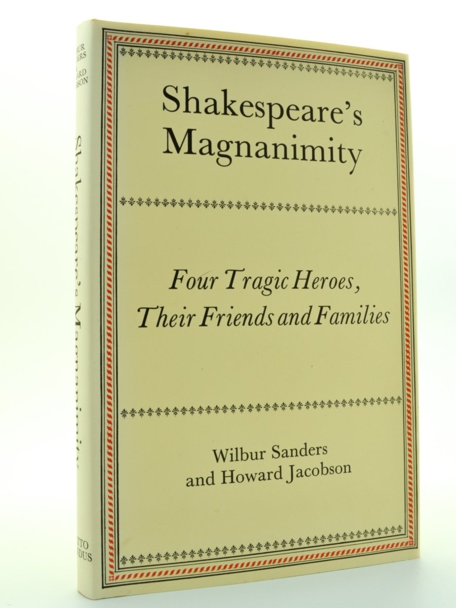 Jacobson, Howard - Shakespeare's Magnanimity - SIGNED | front cover