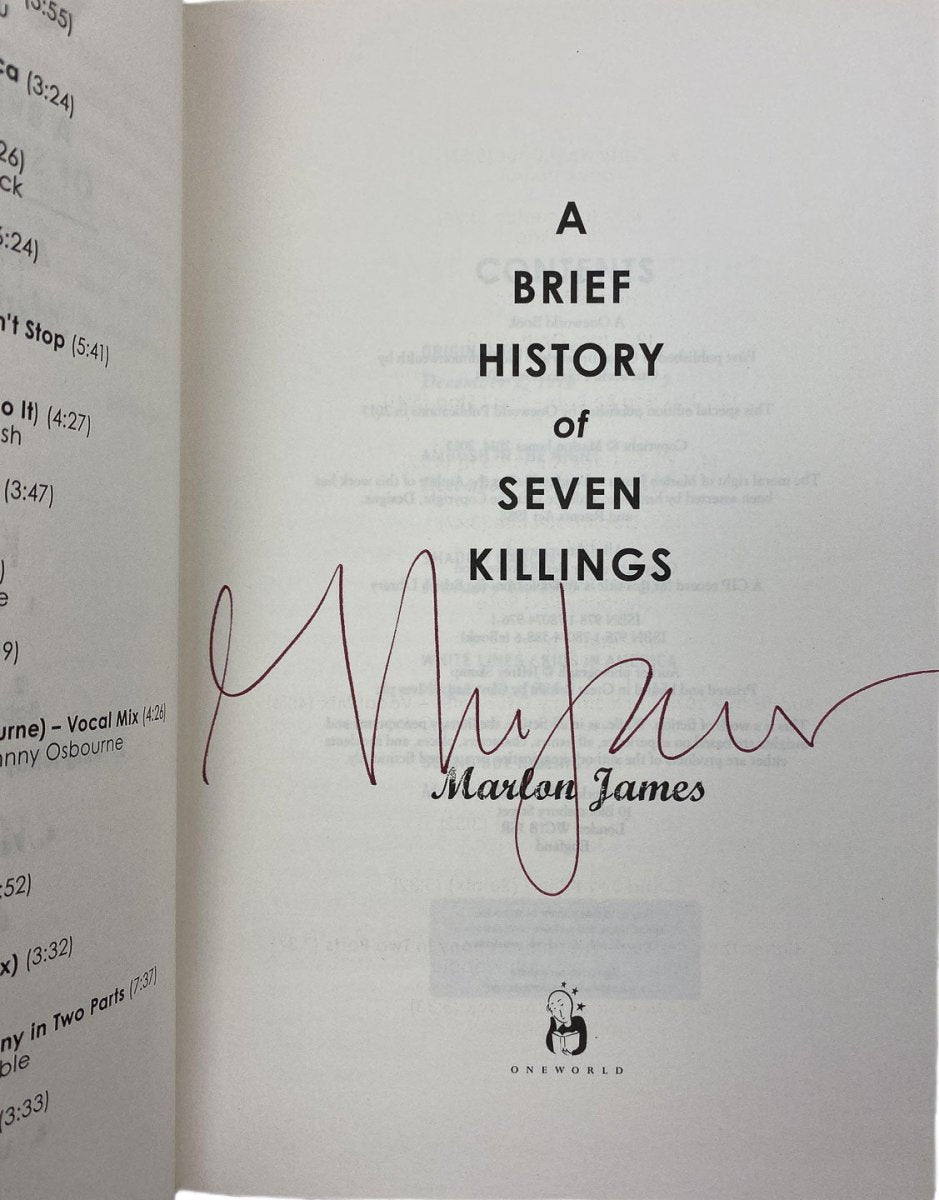 James, Marlon - A Brief History of Seven Killings - SIGNED | signature page