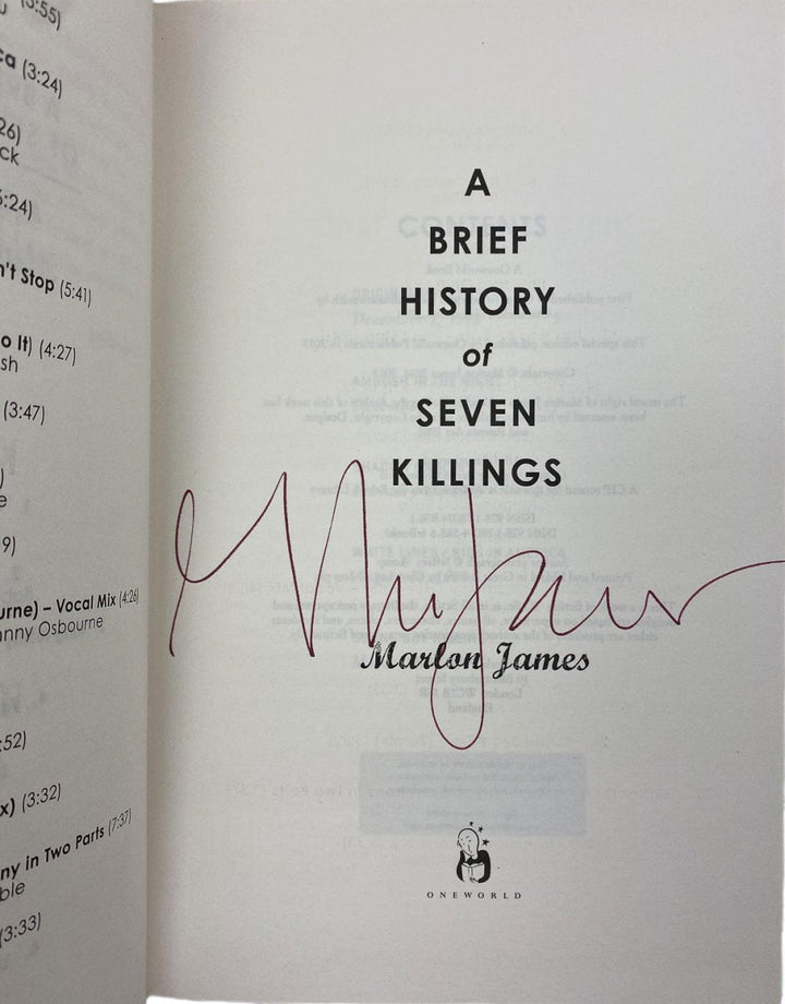 James, Marlon - A Brief History of Seven Killings - SIGNED | signature page