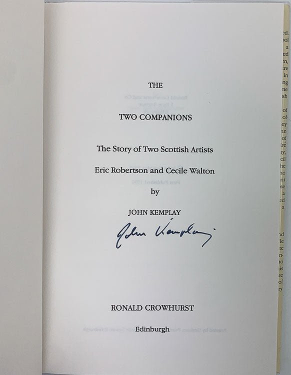 Kemplay, John - The Two Companions : The Story of Two Scottish Artists - Eric Robertson and Cecil Walton - SIGNED | image3