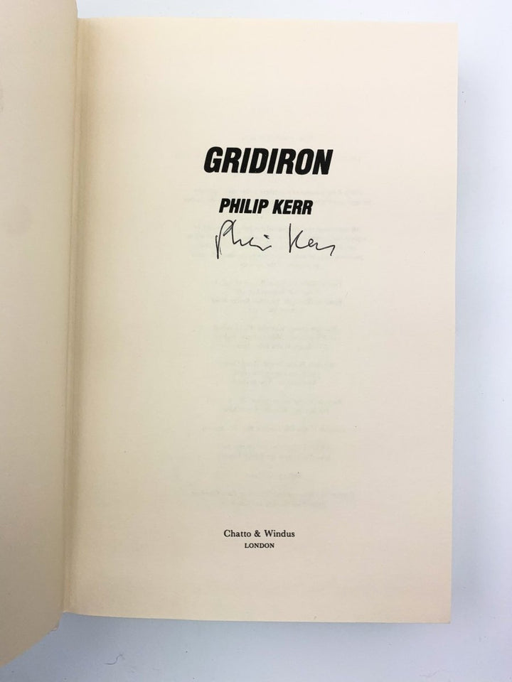 Kerr, Philip - Gridiron - SIGNED | signature page
