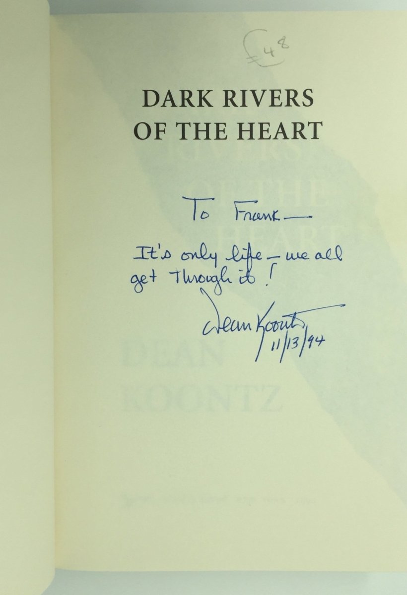 Koontz, Dean - Dark Rivers of the Heart - SIGNED | signature page