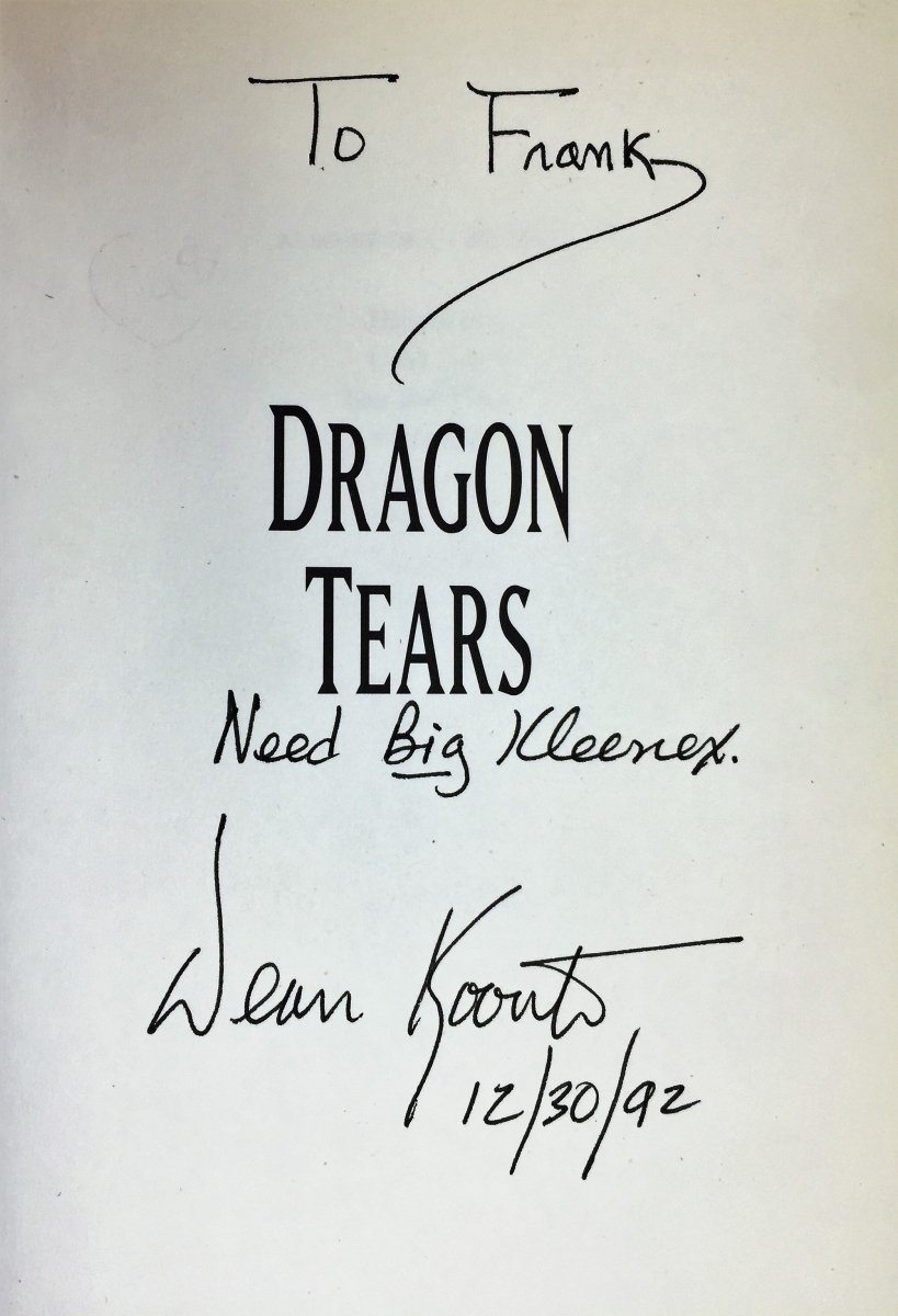 Koontz, Dean - Dragon Tears - SIGNED | signature page