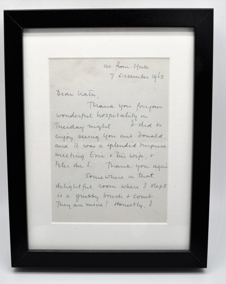 Larkin, Philip - Handwritten letter | front cover