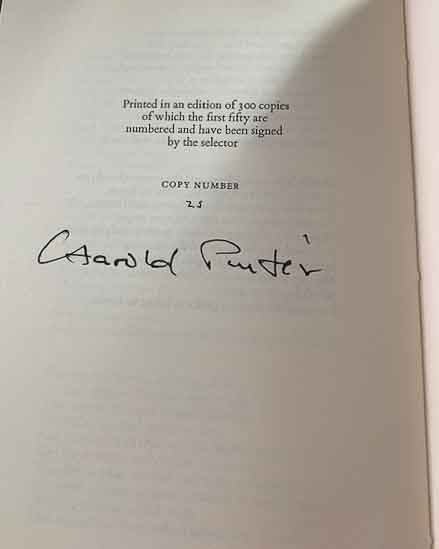 Larkin, Philip - Poems by Philip Larkin - SIGNED by selector, Harold Pinter - SIGNED | image3