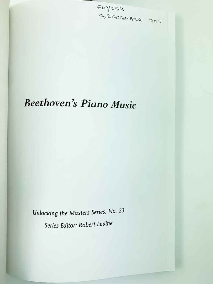 Lederer, Victor - Beethoven's Piano Music : A Listener's Guide | signature page