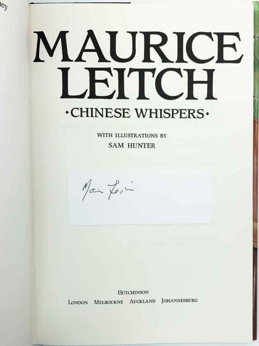 Leitch, Maurice - Chinese Whispers - SIGNED | signature page