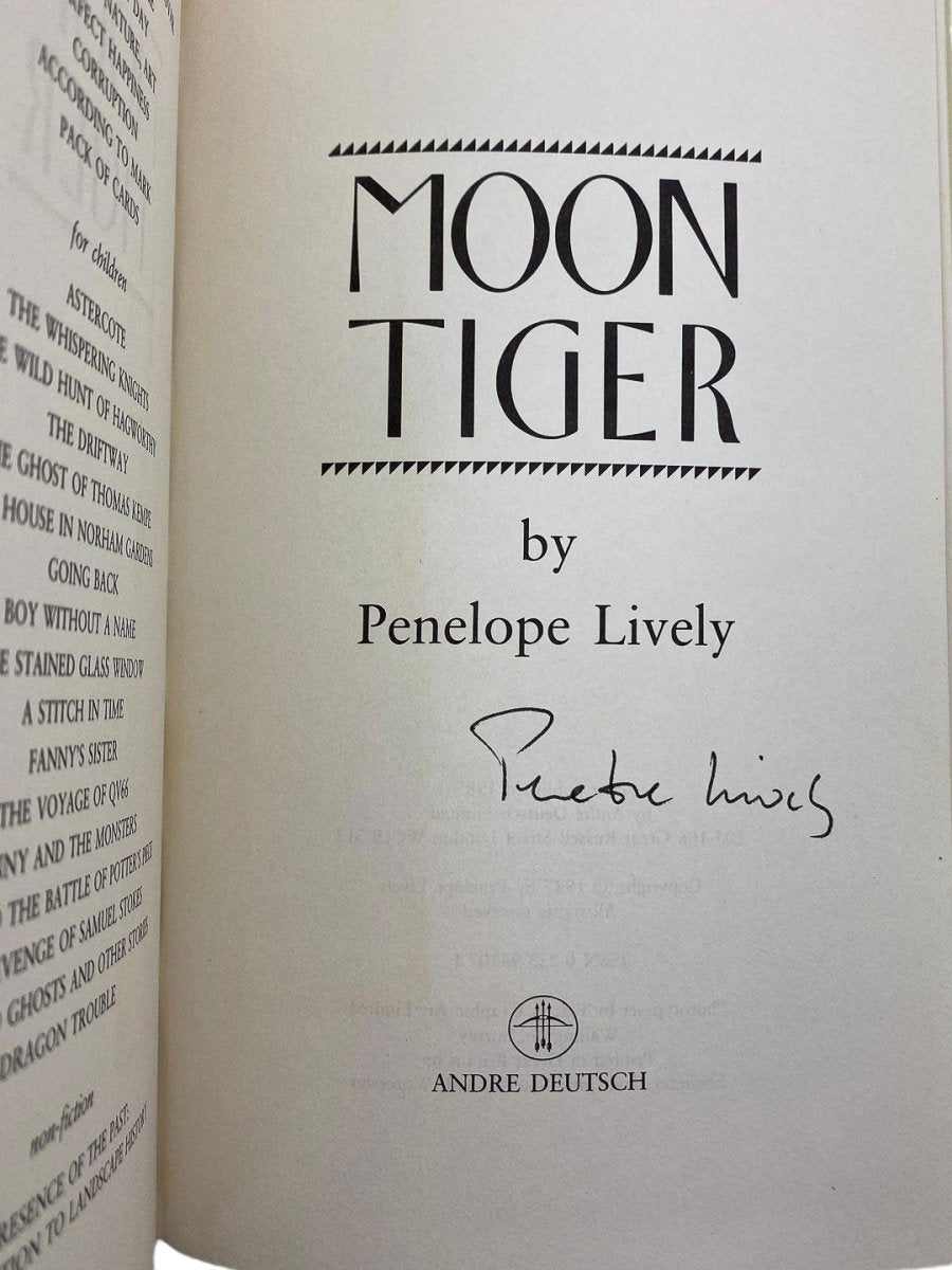Lively, Penelope - Moon Tiger - SIGNED | signature page
