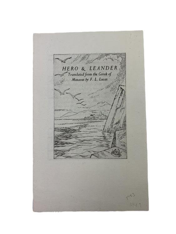 Lucas, F L ( Translates ) - Hero & Leander ( publishers prospectus ) | image1