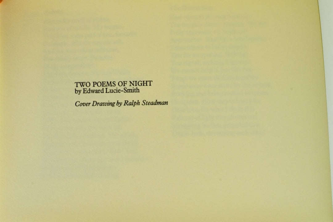 Lucie-Smith, Edward - Two Poems of Night | front cover