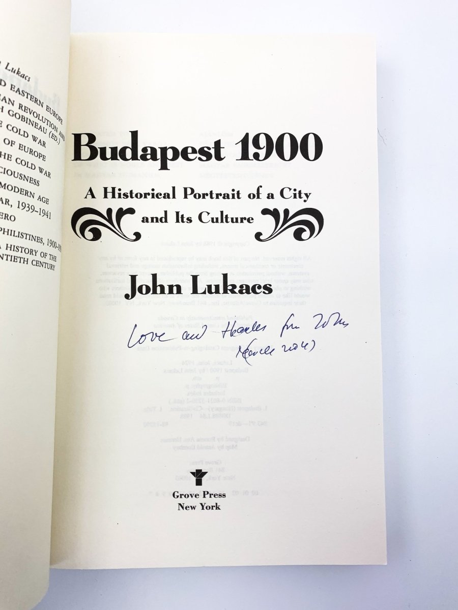 Lukacs, John - Budapest 1900 - SIGNED | signature page