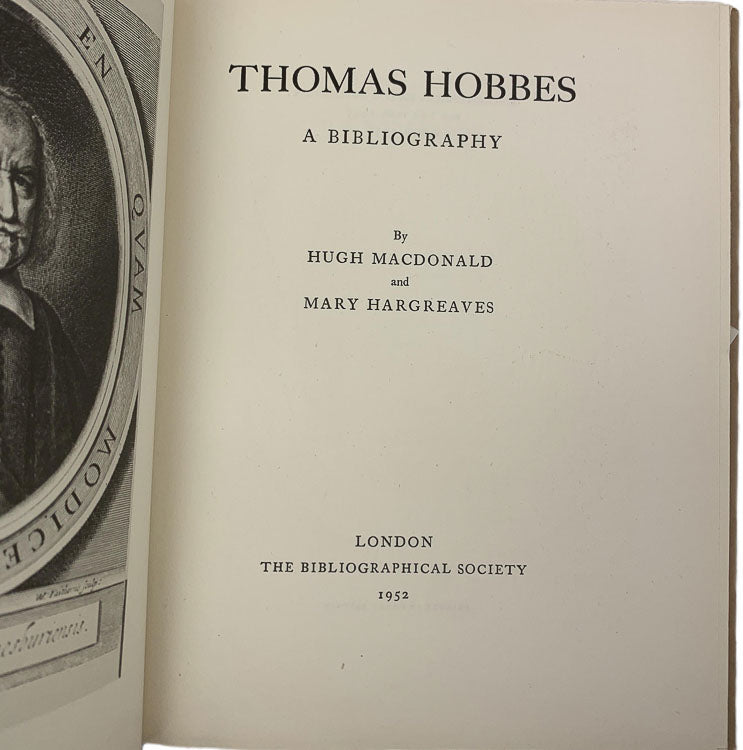 Macdonald, Hugh - Thomas Hobbes : A Bibliography | signature page