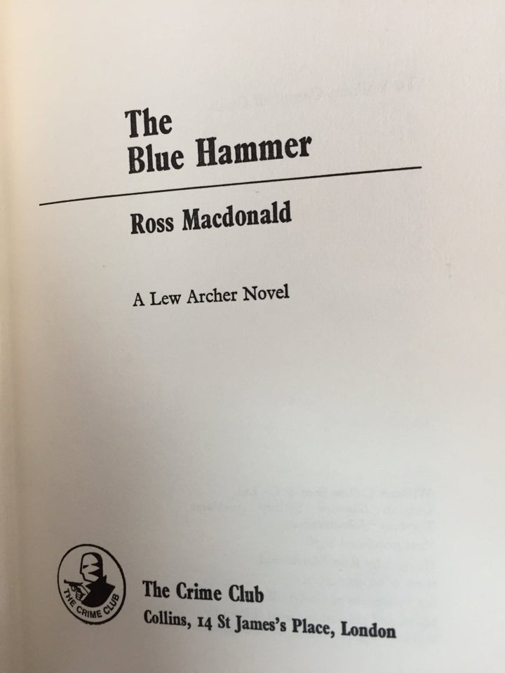 Macdonald, Ross 1st Edition | The Blue Hammer | Rare Books