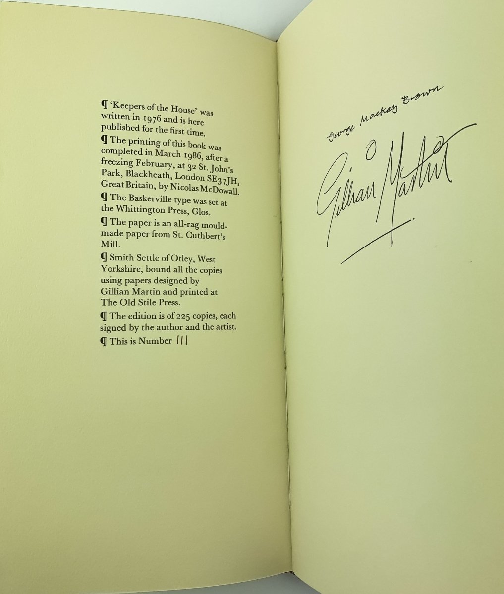 MacKay Brown, George - Keepers of the House - SIGNED | book detail 5