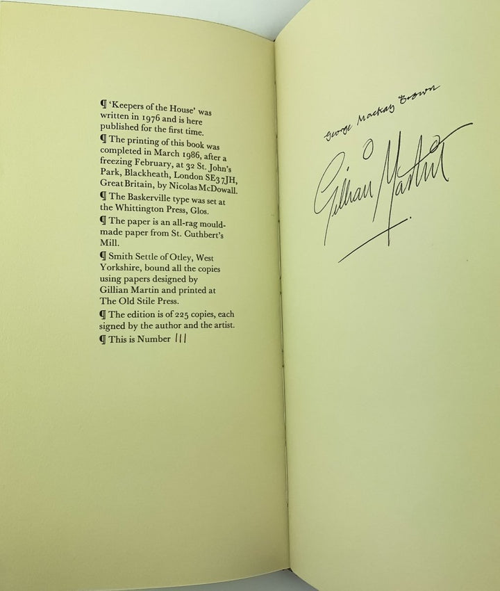 MacKay Brown, George - Keepers of the House - SIGNED | book detail 5