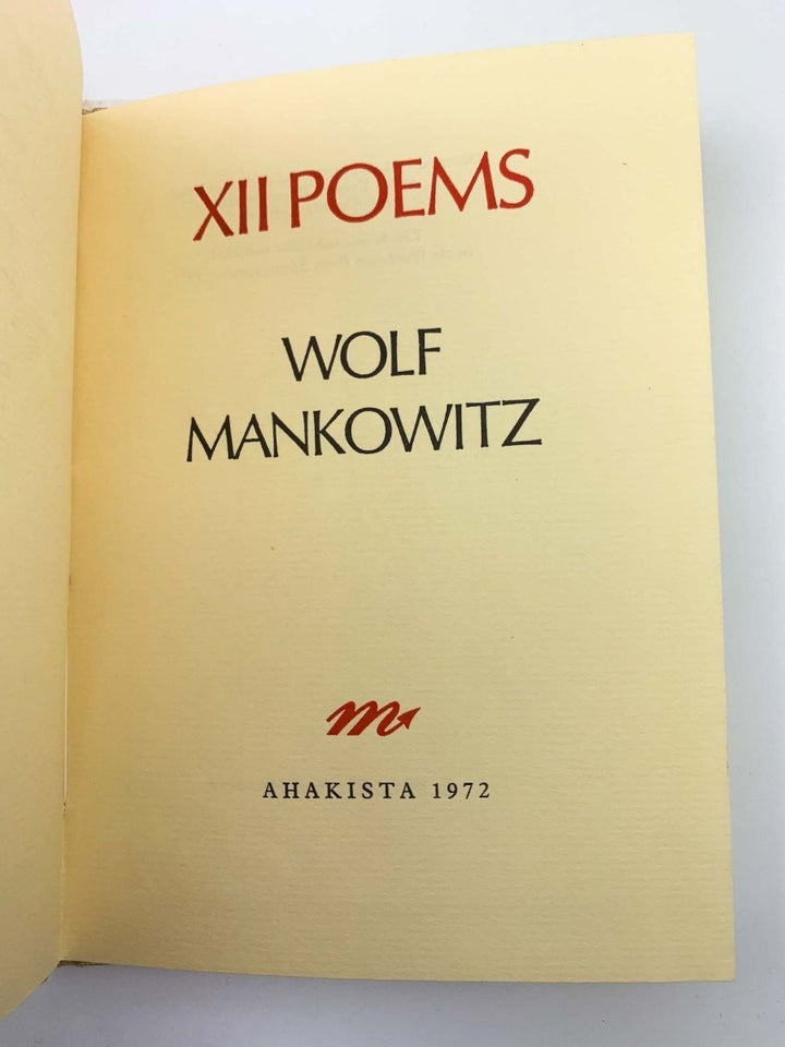 Mankowitz, Wolf - XII Poems | sample illustration