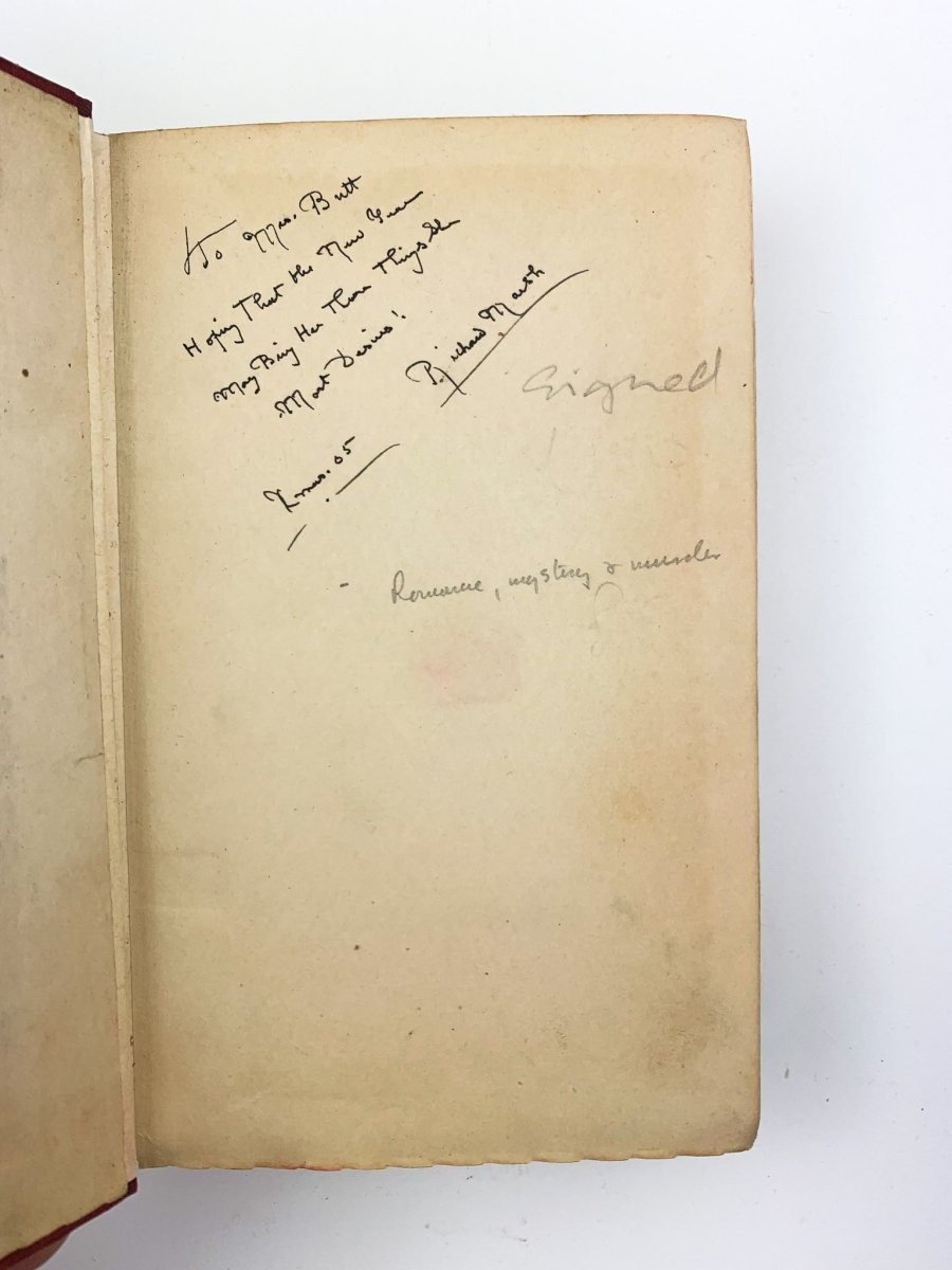 Marsh, Richard - Miss Arnott's Marriage - SIGNED | signature page