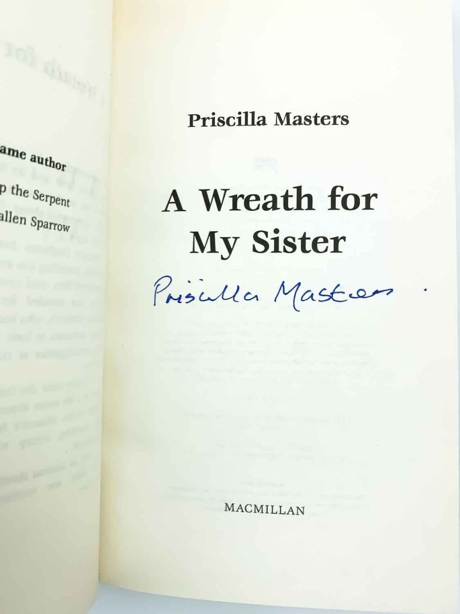 Masters, Priscilla - A Wreath for my Sister - SIGNED | signature page