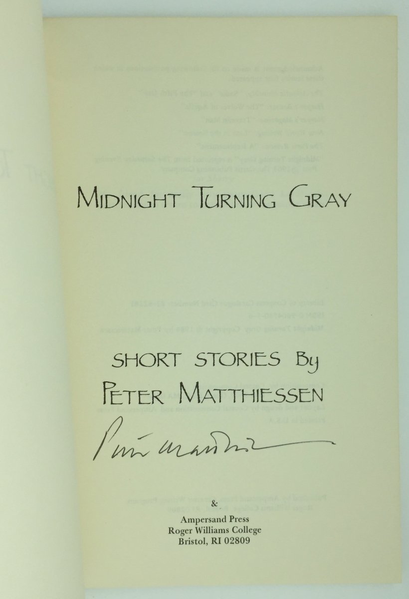 Matthiessen, Peter - Midnight Turning Gray | back cover