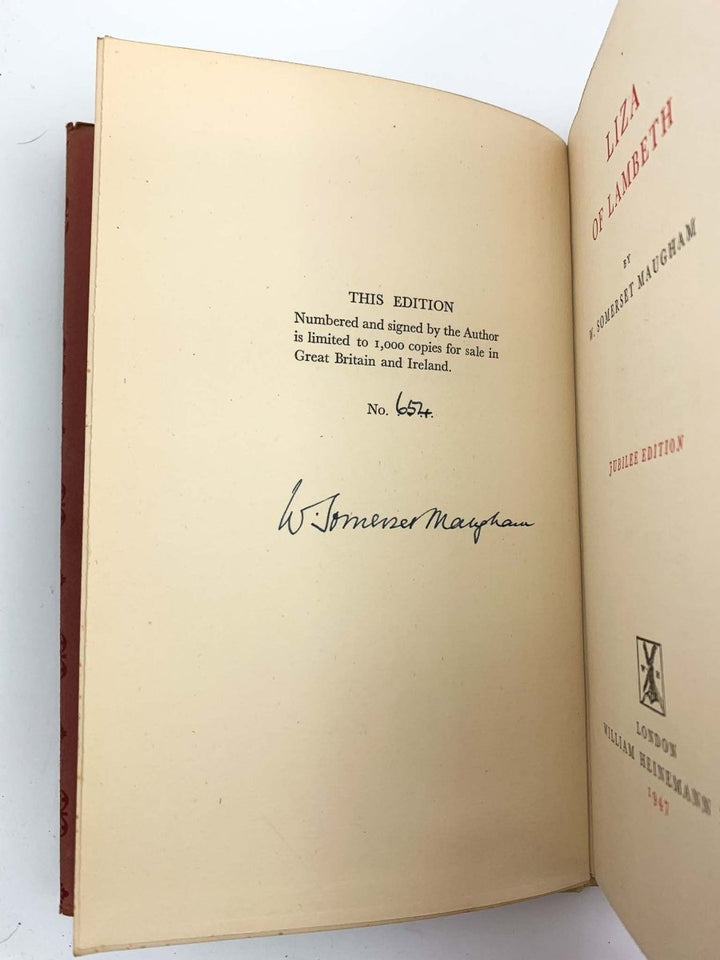 Maugham, W Somerset - Liza of Lambeth - SIGNED | signature page