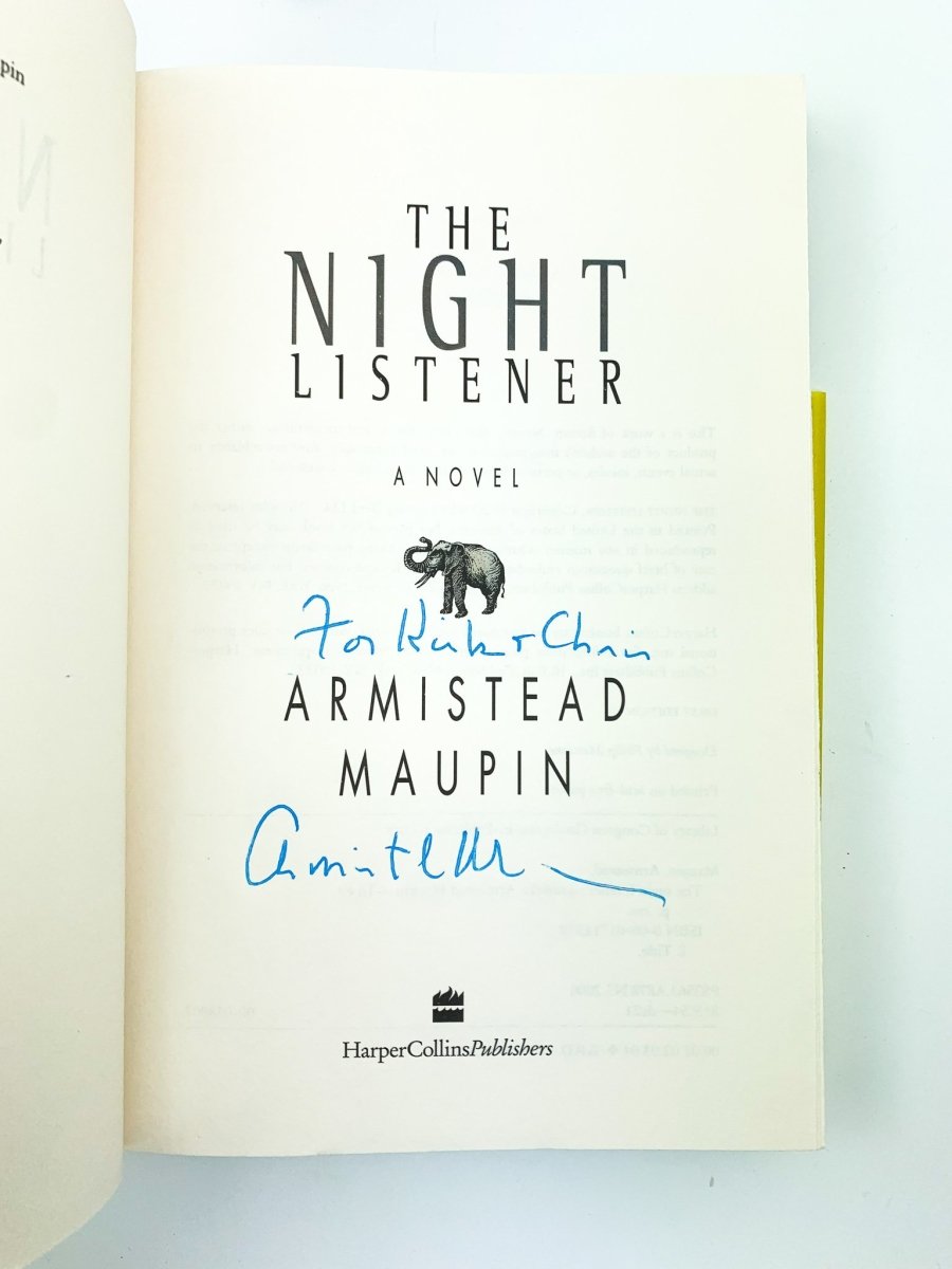 Maupin, Armistead - The Night Listener - SIGNED | signature page