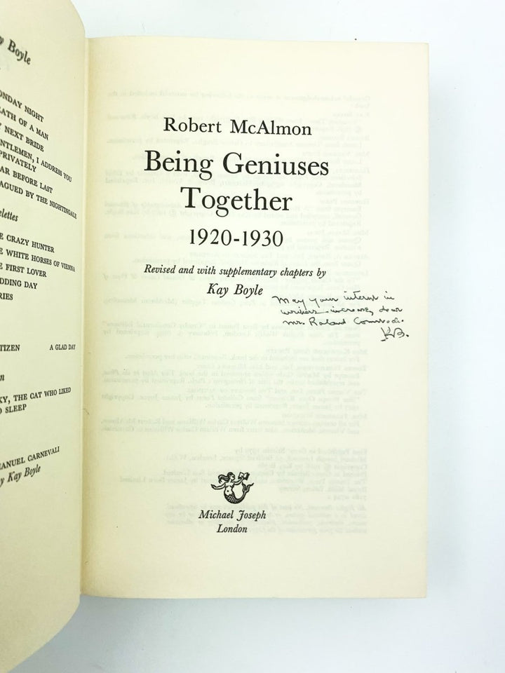 McAlmon, Robert - Being Geniuses Together - SIGNED | image3