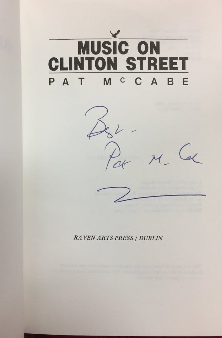 McCabe, Pat - Music on Clinton Street - SIGNED | back cover