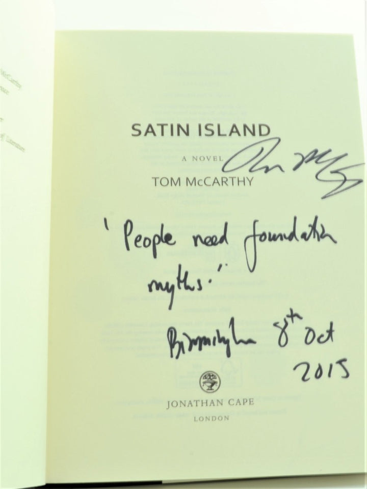 McCarthy, Tom - Satin Island - SIGNED | back cover