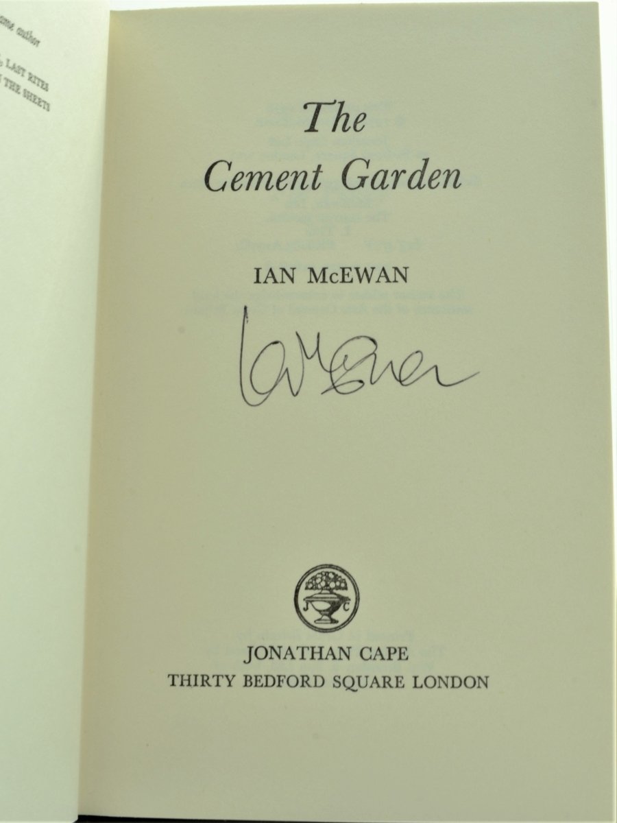 McEwan, Ian - The Cement Garden - SIGNED | signature page