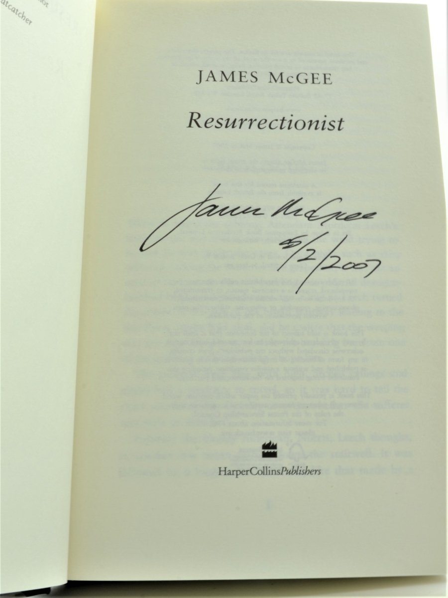 McGee, James - The Resurrectionist - SIGNED | signature page