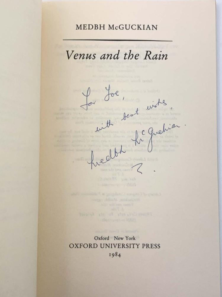 McGuckian, Medbh - Venus and the Rain - SIGNED | back cover