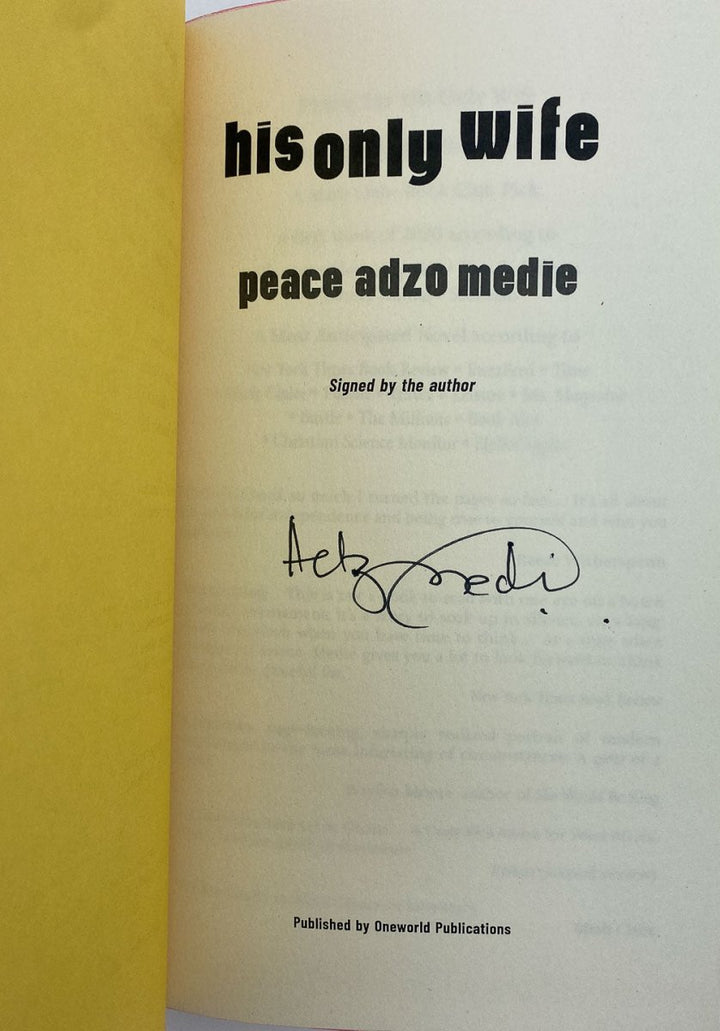 Medie Peace Adzo - His Only Wife - SIGNED | signature page