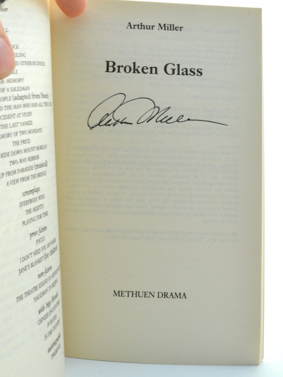 Miller, Arthur - Broken Glass - SIGNED | signature page
