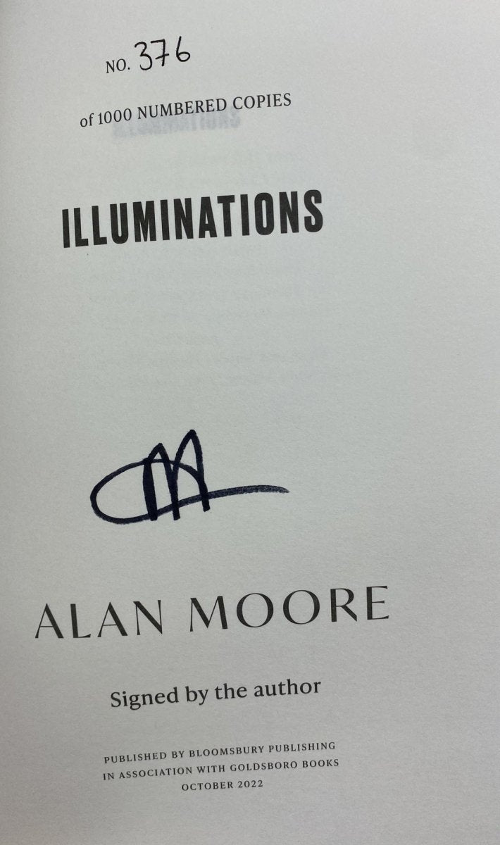 Moore, Alan - Illuminations - Signed Limited Edition | signature page