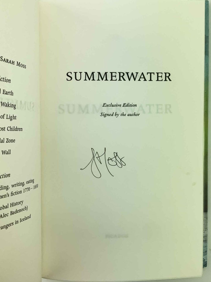 Moss, Sarah - Summerwater - SIGNED | signature page