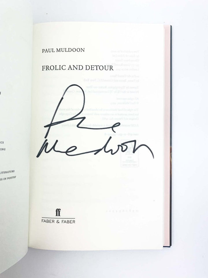 Muldoon, Paul - Frolic and Detour - SIGNED | signature page