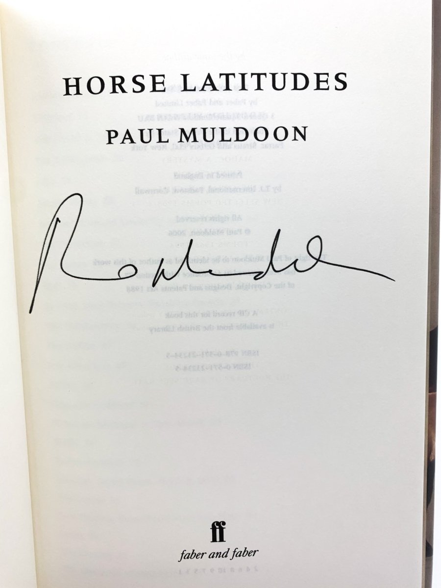 Muldoon, Paul - Horse Latitudes - SIGNED | signature page